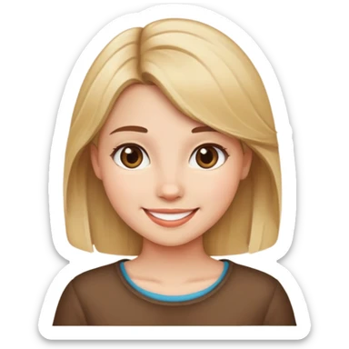 Blond girl with brown hair and cute smile  sticker