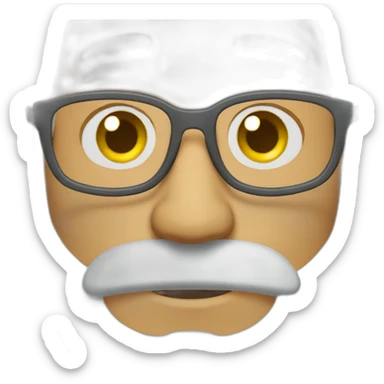 Arab bearded man with grey glasses winking sticker