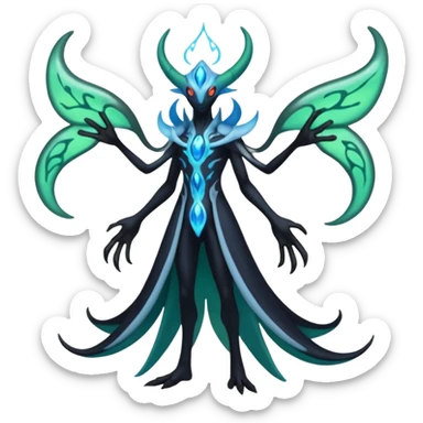 Darkrai-Cresselia-Zygarde-Fakémon-fusion, full body sticker