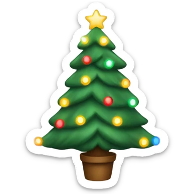 Christmas tree with lights  sticker