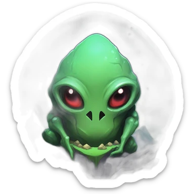 alien mountain creature scifi roguelike rpg style inspired by slay the spire digital art sticker