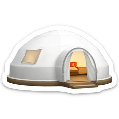 White Glamping Dome Party Igloo Tent sticker