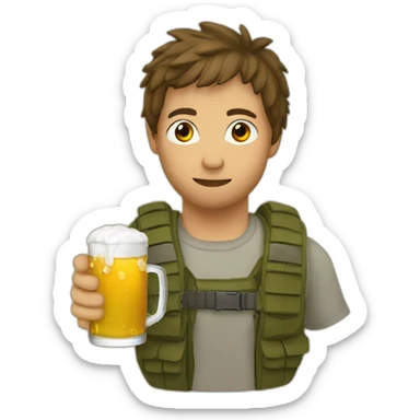 Insurgent drinking à beer sticker