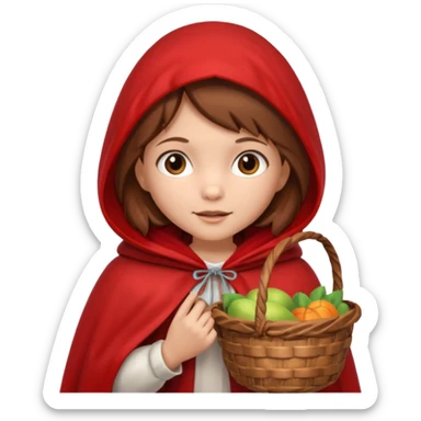 little red riding hood with brown hair 10 years old sticker