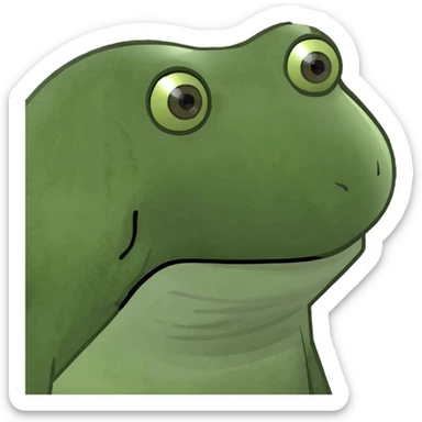 bufo avec une ellipse orbitale d'étoiles de style pixel art, dessinée avec un trait blanc aux contours noirs et rythmée par des étincelles en forme de croix de tailles variées. sticker