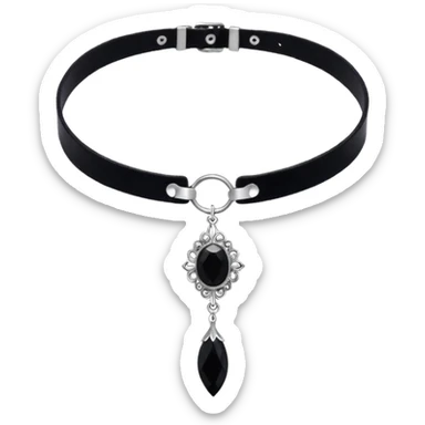 hace un choker Delicado,minimalista, romántico y soñador. Detalles finitos, quizá con brillito sutil o algo simbólico. negro con plateado. Que parezca salido de Pinterest. sticker