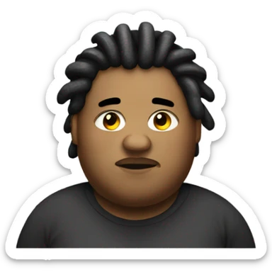 Fat person with dreads sticker