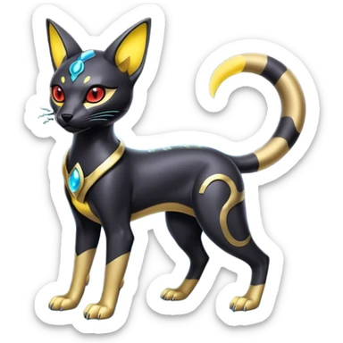 Futuristic Glowing shiny Bastet-Umbreon-Salandit-fusion (full body) sticker