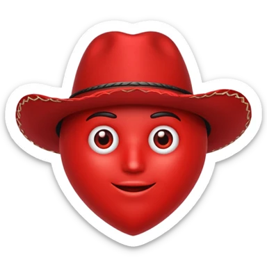 🫀ponle a este órgano corazón un sombrero de vaquero color negro encima  sticker
