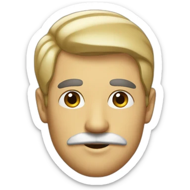 A man with a little mustache sticker