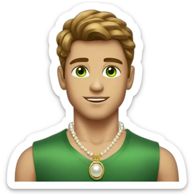 Posh-muscle-boy-with-pearl-necklace-and-green-eyes-and-brown-hair sticker