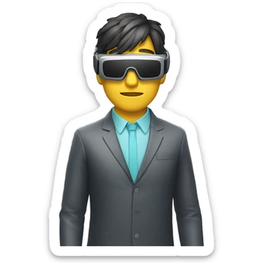persona con gafas de realidad virtual sticker