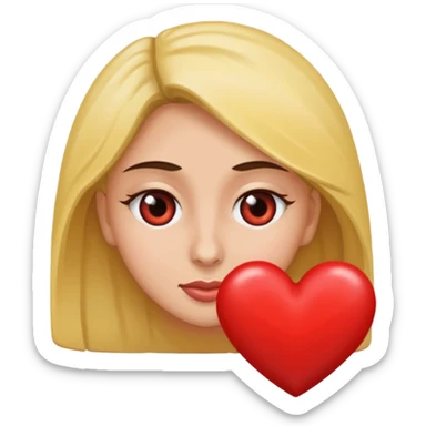 mujer con ojos saltones de corazon mirando hacia la derecha sticker