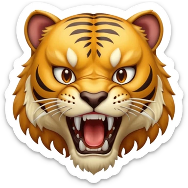 Create a Sabertooth Tiger roaring, make it fierce sticker