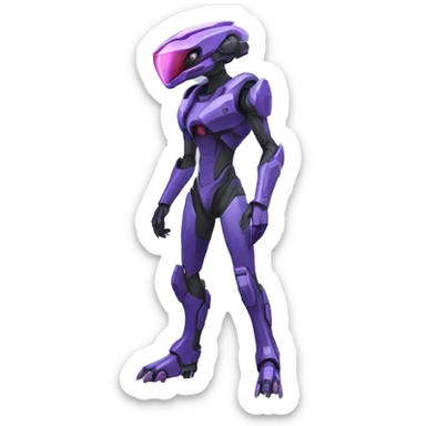 a XLR8-Genesect-Raptor-Fakémon—hybrid with a futuristic visor-helmet full body sticker