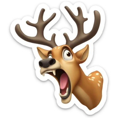 deer scream sticker