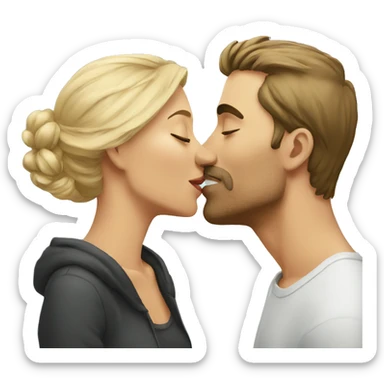 Man kiss women sticker