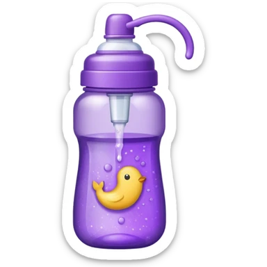glitter purple and cian feeding bottle sticker