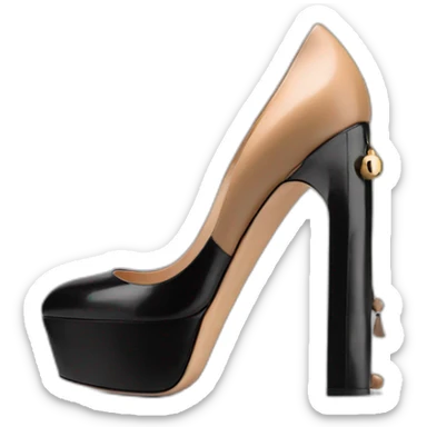 VALENTINO Tan-go PLATFORM PUMP black sticker