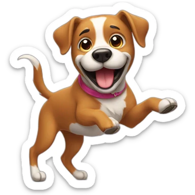 dancing dog with mustache sticker