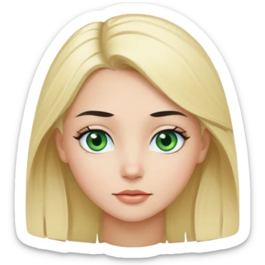 Bad blonde  Girl blue eyes horny man black Hair
Green eyes sticker