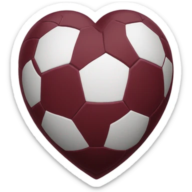 Maroon heart with a soccer ball inside it sticker