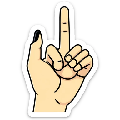 Sticking up the middle finger but a baddie sticker