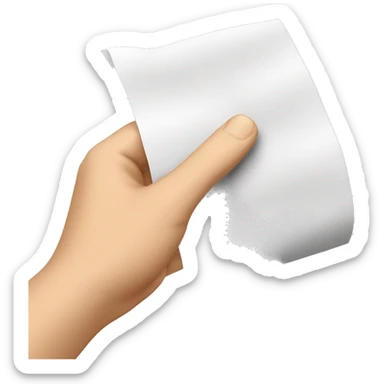 hands receiving an exciting piece of paper  sticker