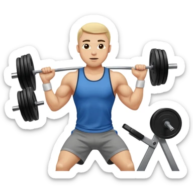 ligth man exercising on the gym sticker