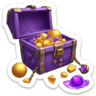 Pokemon Game LootCase Purple Chaotic Color Rich Treasure Legendary Epic Items and Pokemons Inside sticker