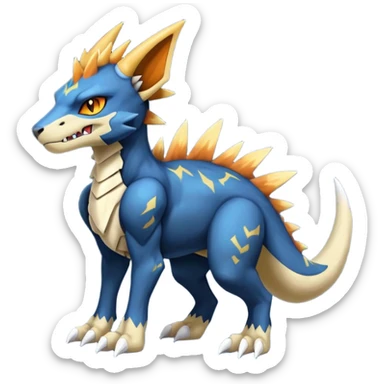 Manectric-Luxray-Cubone-Marowak-Draco-Fakémon-hybrid-creature (full body), 4 legs sticker