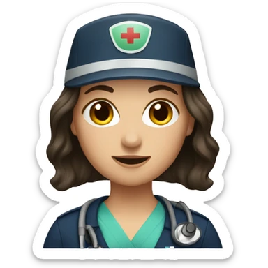 Paramedic brunette female vet sticker