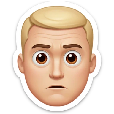 Mr incredible head without eye mask or suit but with haircut and straight face and the background along with him being ever so slightly deepfried and he got brain trauma that his head got flattened and his forehead his almost nonexistent sticker