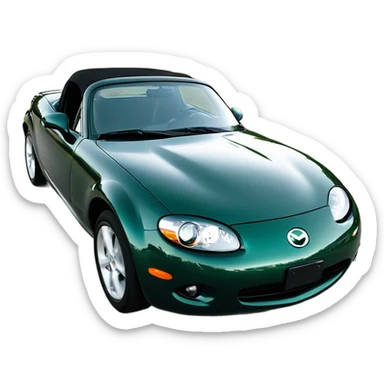 British racing green 2007 Mazda Miata angle view   sticker