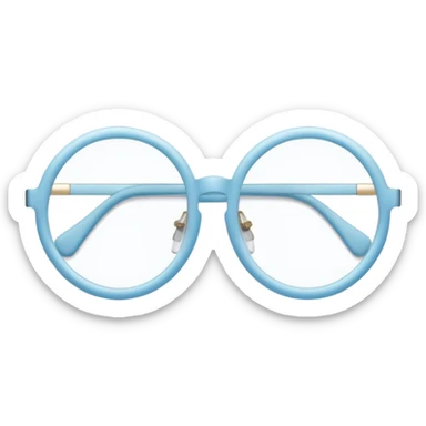 stylish round pastel blue eyeglasses sticker