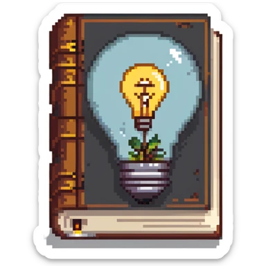 knowledge wiki icon with lightbulb and digital encyclopedia sticker