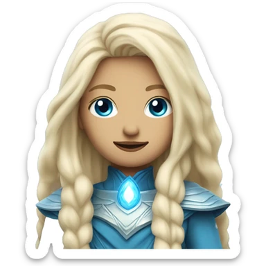 nordic pleiadian with long blonde hair and blue eyes sticker