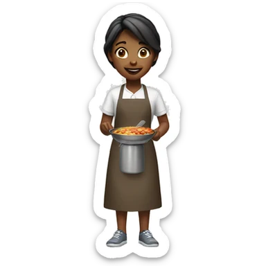 Girl cooks sticker