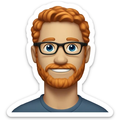 35 years old, male, red hair, glasses, blue eyes, light complexion, no beard or mustache sticker