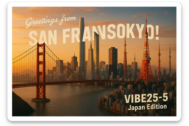 Add the words: Greetings from San Fransokyo!  VIBE25-5, Japan Edition sticker