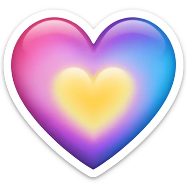 Ombré pink blue purple yellow heart 2016 vibes sticker