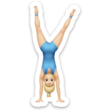 blonde gymnast girl doing a handstand sticker