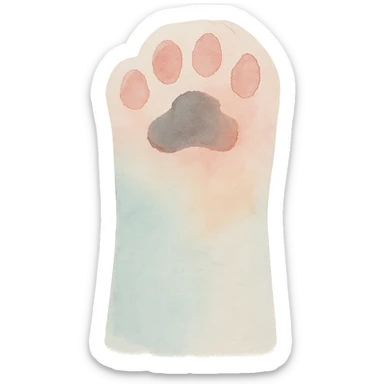cat paw, delicate brushstrokes sticker