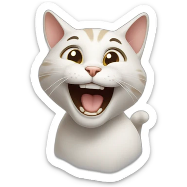 cat laughing out loud sticker