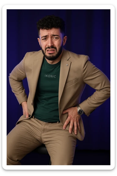 Uomo con dolore per via dei suoi fianchi asimmetrici sticker