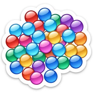  scattered glitter, sparkling and shining in multiple colors. Rounded, glossy, smooth, soft shadows, white background.
 sticker