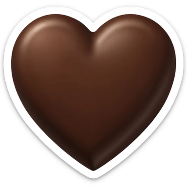 chocolate heart with beige cream sticker