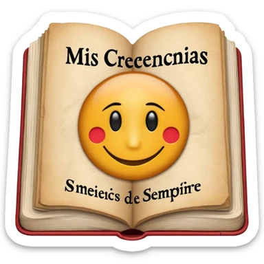 a book with the name "mis creenciasde siempre" sticker