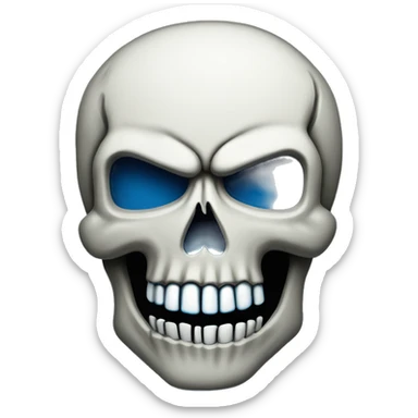 the skull of the punisher colored in blue  sticker