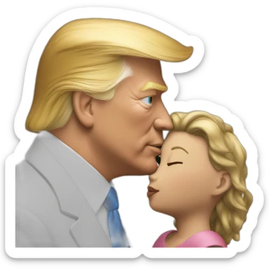 trump kissing his daughter, positivity, inclusiveness sticker